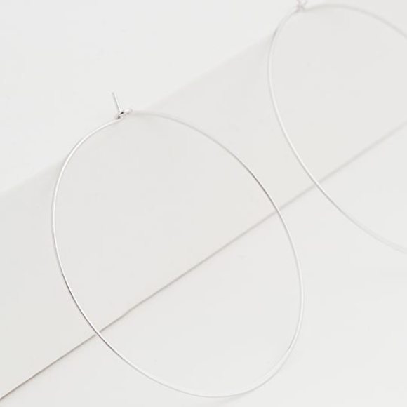 Jules Smith Silver Suki Hoops Minimal - Picture 2 of 3